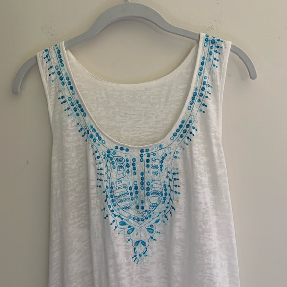 Women’s Young Threads boho ruffle tank tunic SZ L - Picture 2 of 7